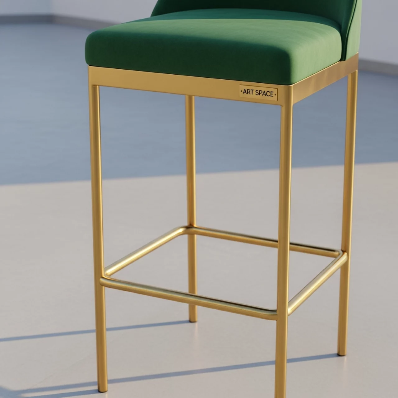 Аренда Стул барный Austin green золотого цвета с зеленой сидушкой в Гранд Отель Поляна — ART SPACE