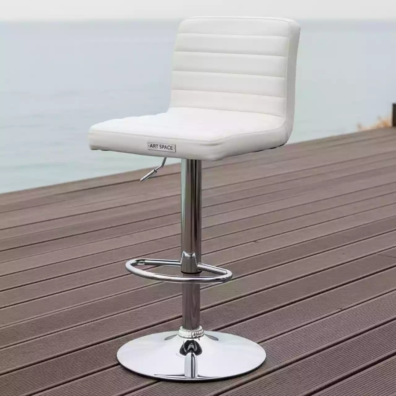 Аренда Стул барный белый из экокожи Zeta WT на парусной регате (Сочи) — ART SPACE