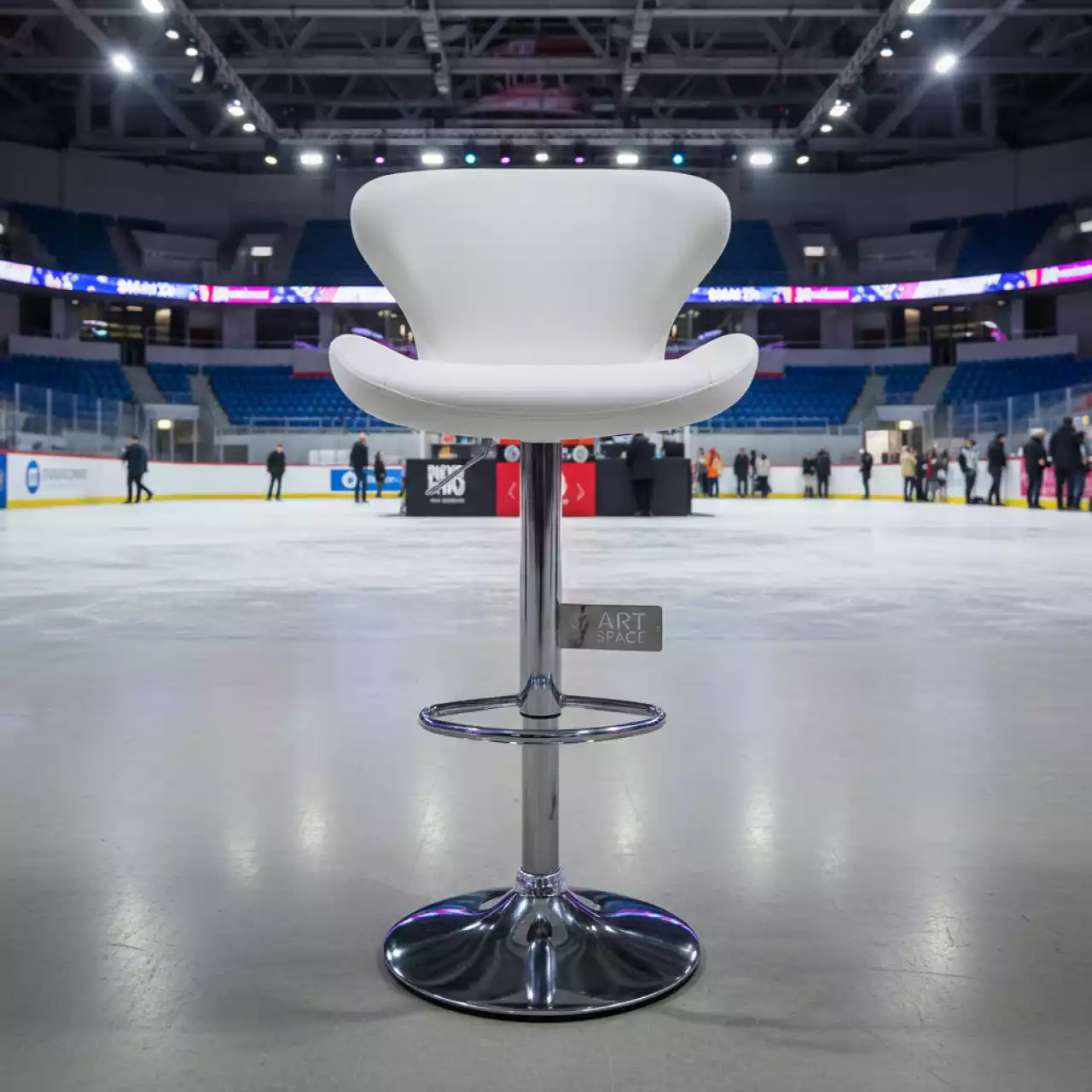 Аренда Стул барный белый Roxy из экокожи WT в ледовой арене «Шайба» — ART SPACE