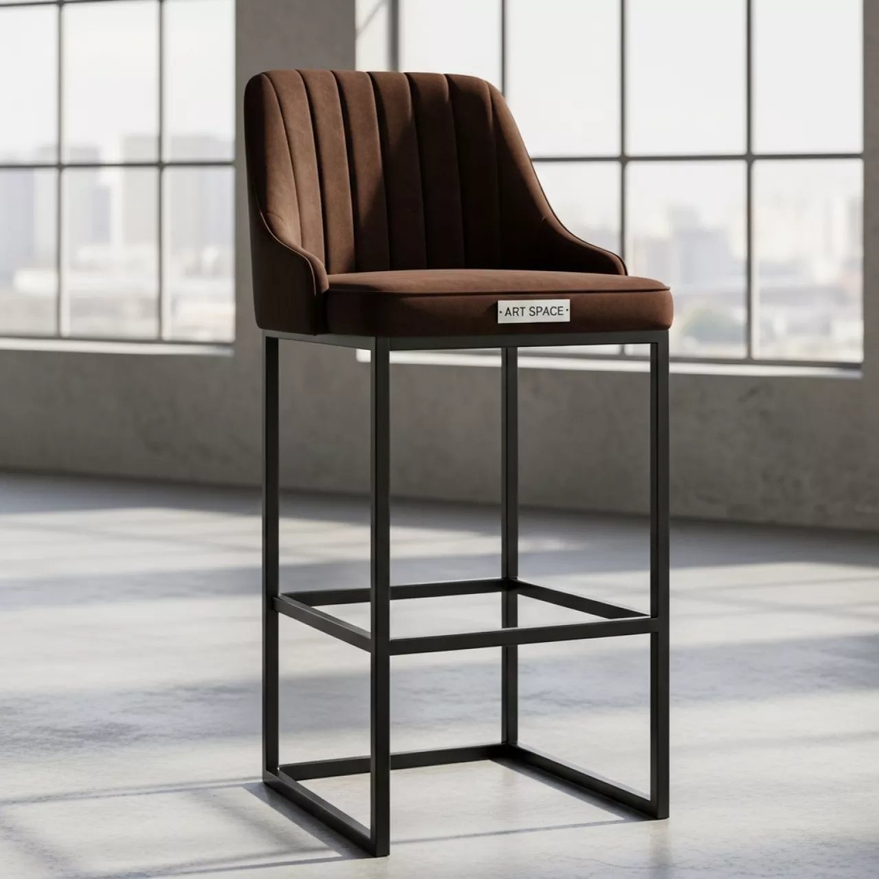 Аренда Стул барный Berlin велюр шоколадный в санатории «Сочи» — ART SPACE
