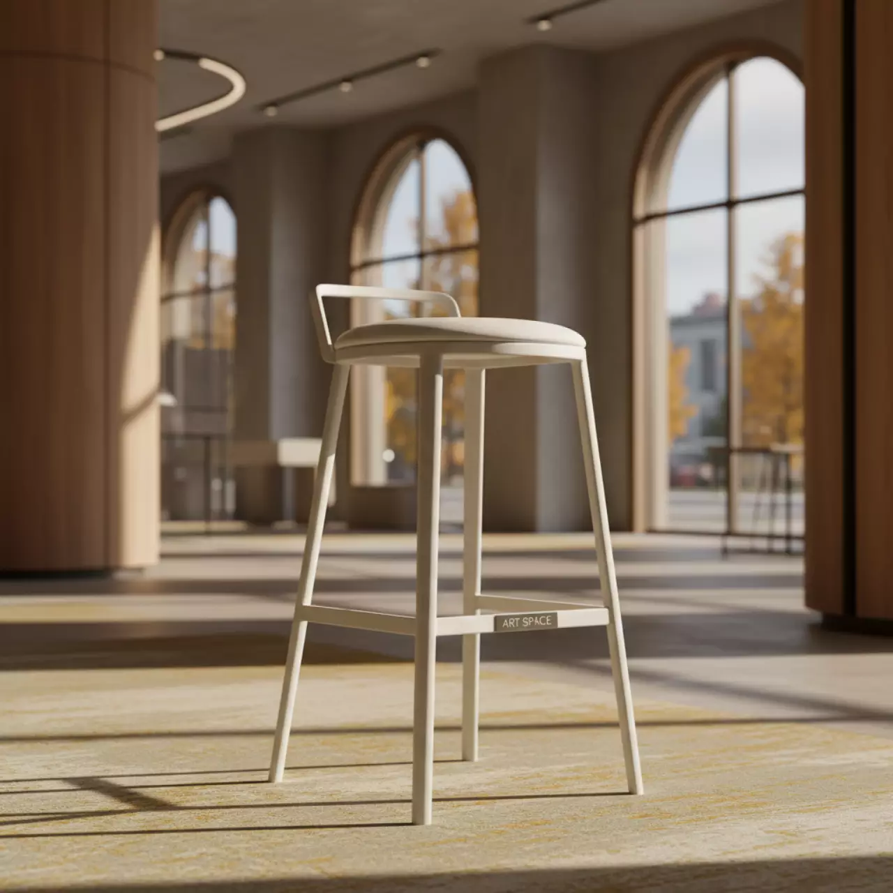 Аренда Стул барный Button белый в Stella di Mosca — ART SPACE