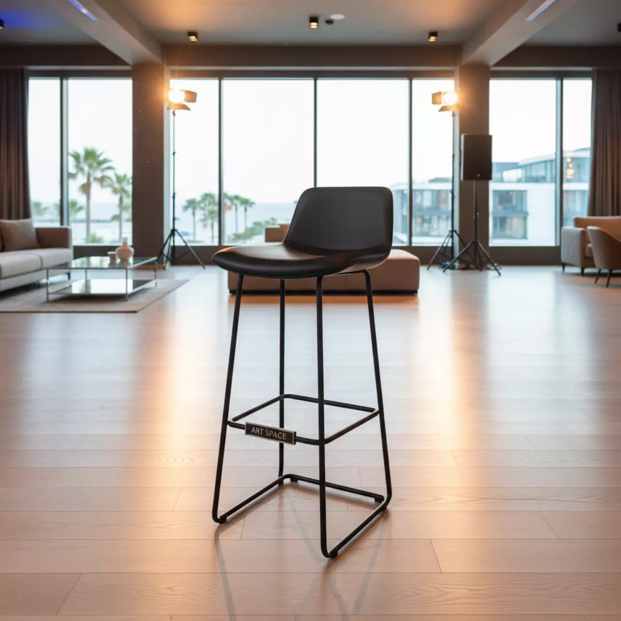 Аренда Стул барный чёрный Button в Imeretinskiy Hotel — ART SPACE