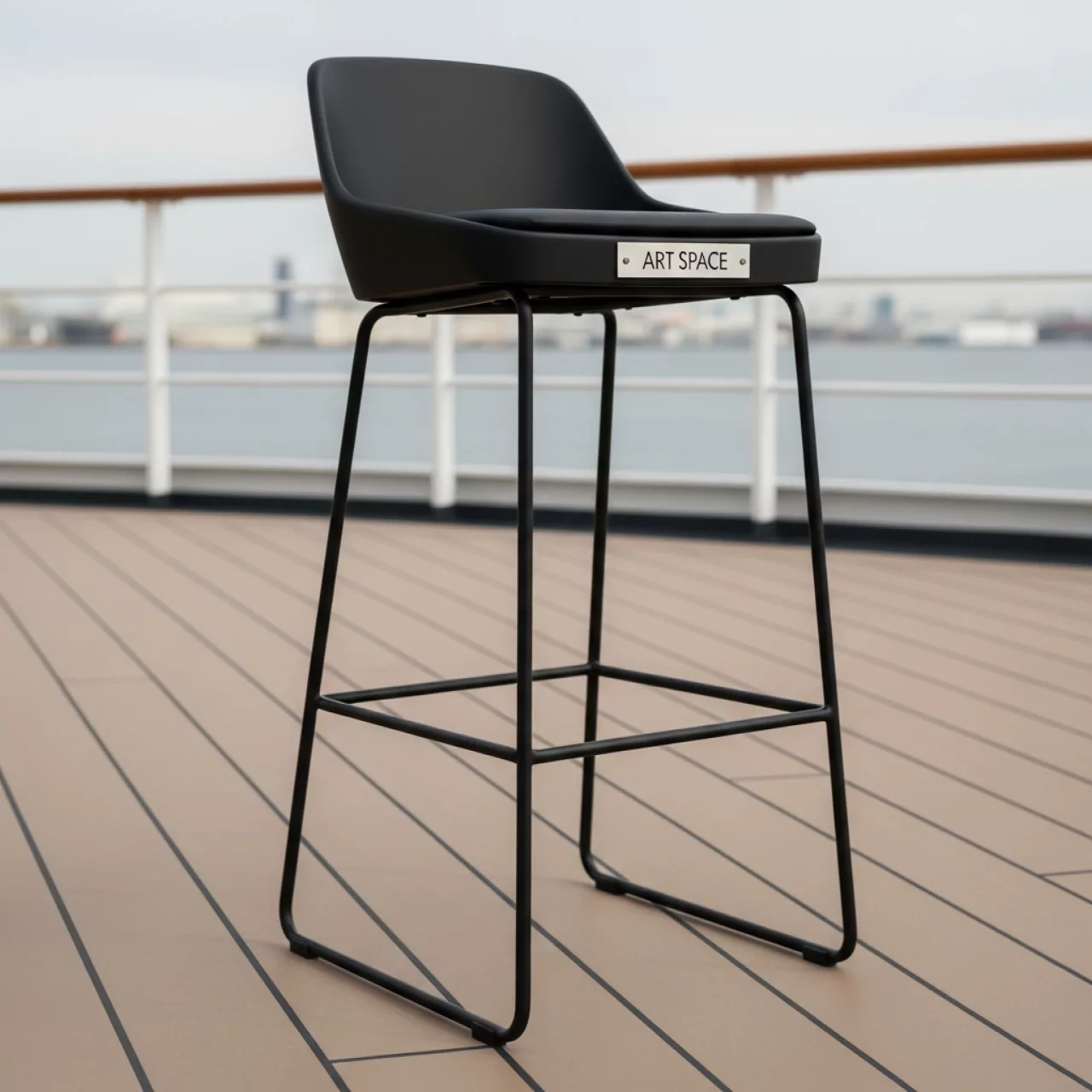 Аренда Стул барный черный Хай Тек на теплоходе «Дагомыс» — ART SPACE