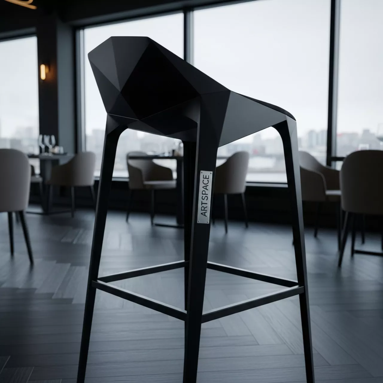 Аренда Стул барный черный Hi Tech Black в ресторане «Brunello» — ART SPACE