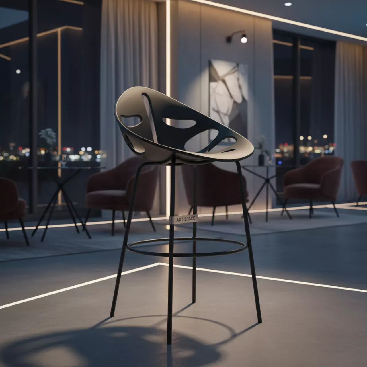 Аренда Стул барный черный leaf в отеле Radisson Lazurnaya — ART SPACE