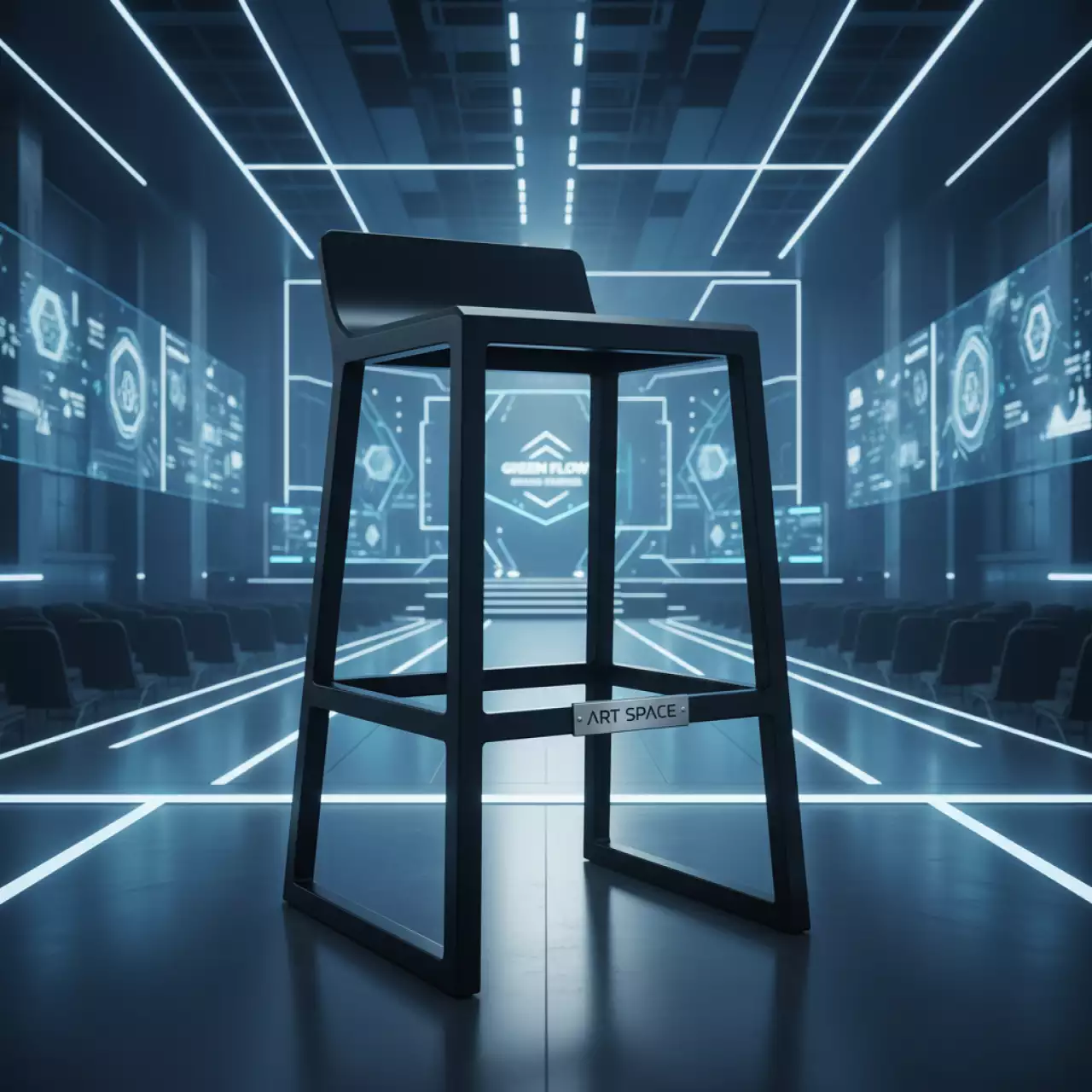 Аренда Стул барный черный металлический в Green Flow Hotel — ART SPACE