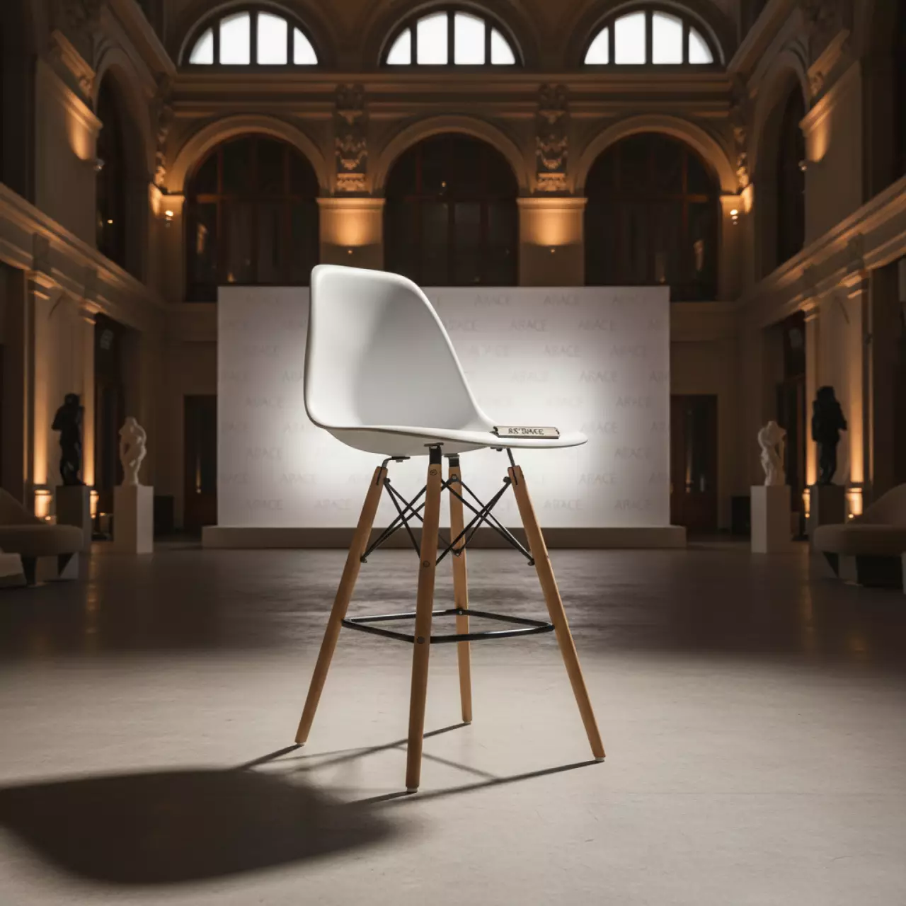 Аренда Стул барный дизайнерский Eames стиль DSW white белого цвета в Зимнем театре — ART SPACE
