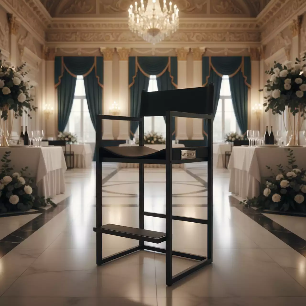 Аренда Стул барный для визажиста чёрный в санатории «Русь» — ART SPACE