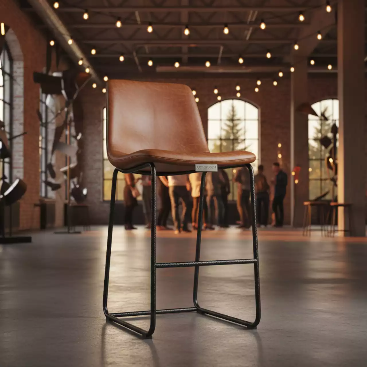 Аренда Стул барный Don натуральная кожа каркас черный муар в комплексе «Дагомыс» — ART SPACE