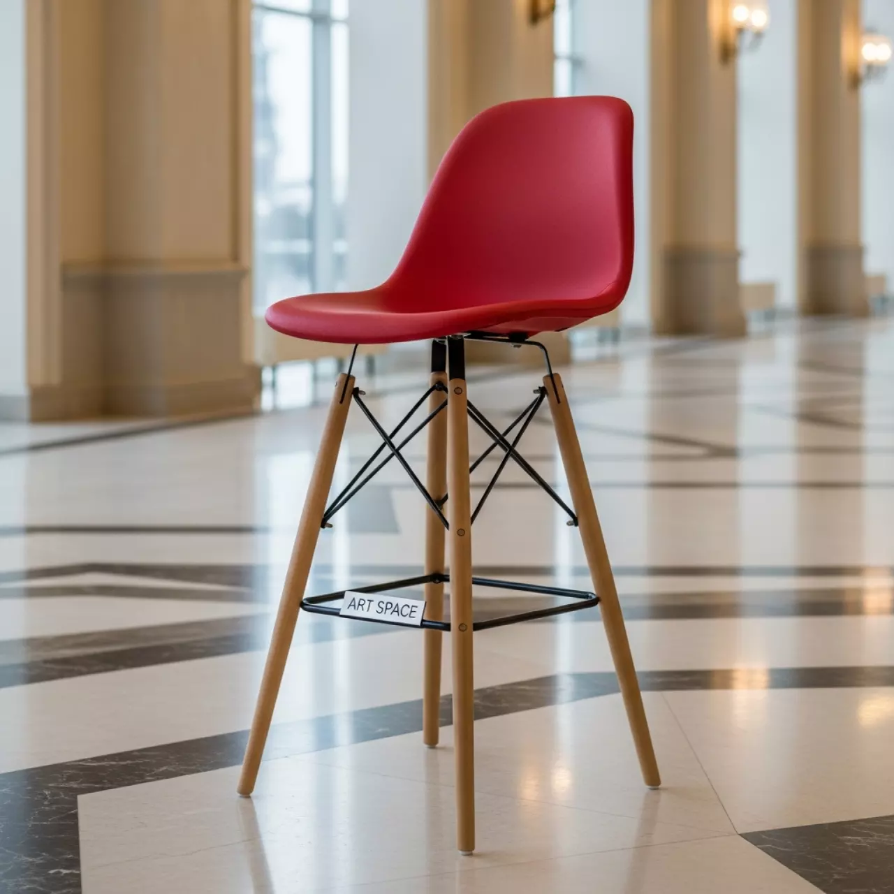 Аренда Стул барный Eames красный в Cosmos Sochi Hotel — ART SPACE