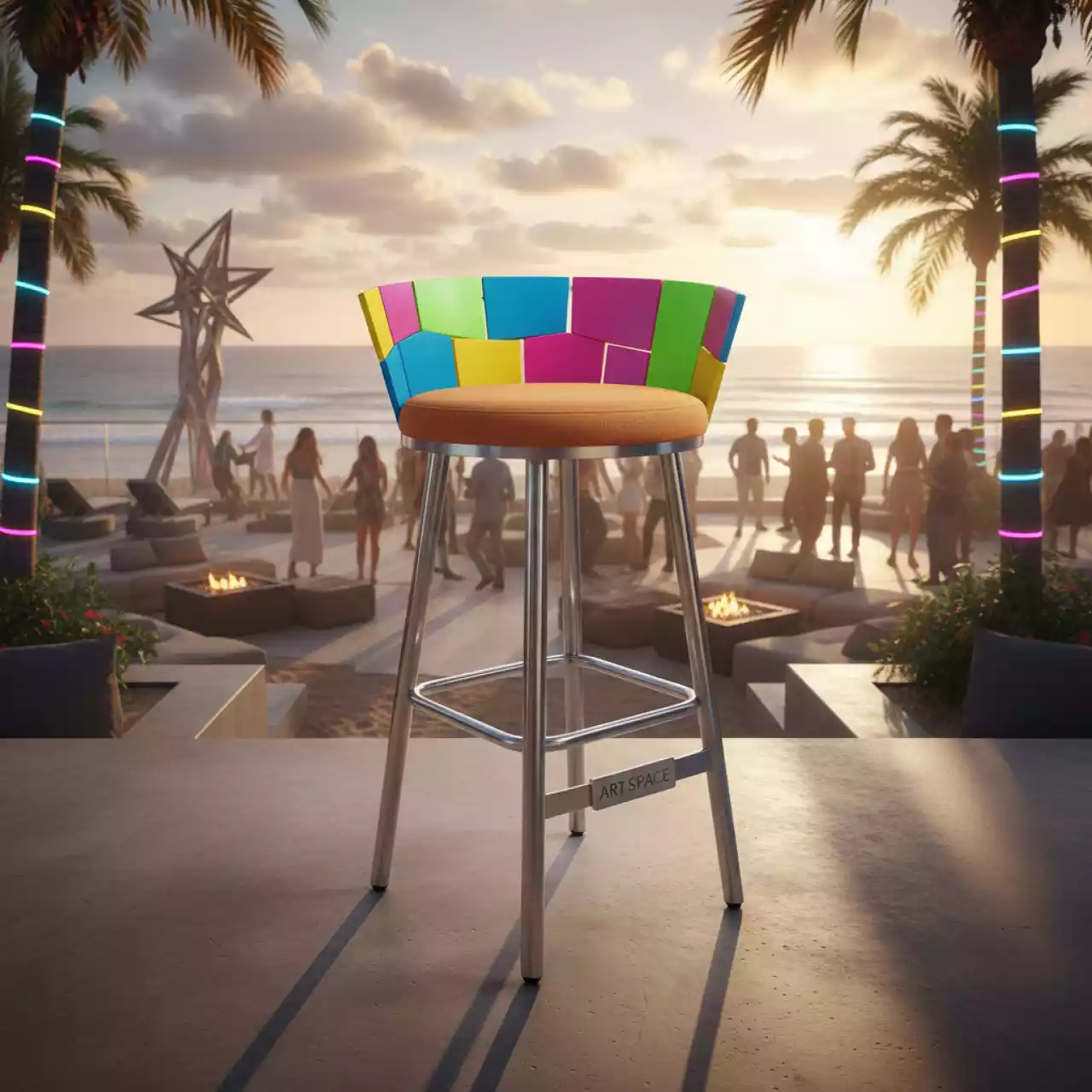Аренда Стул барный Foggia в пляжном клубе Del Mar — ART SPACE
