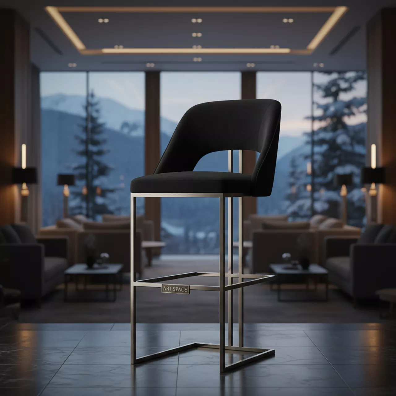 Аренда Стул барный Frankfurt черный в Гранд Отель Поляна — ART SPACE
