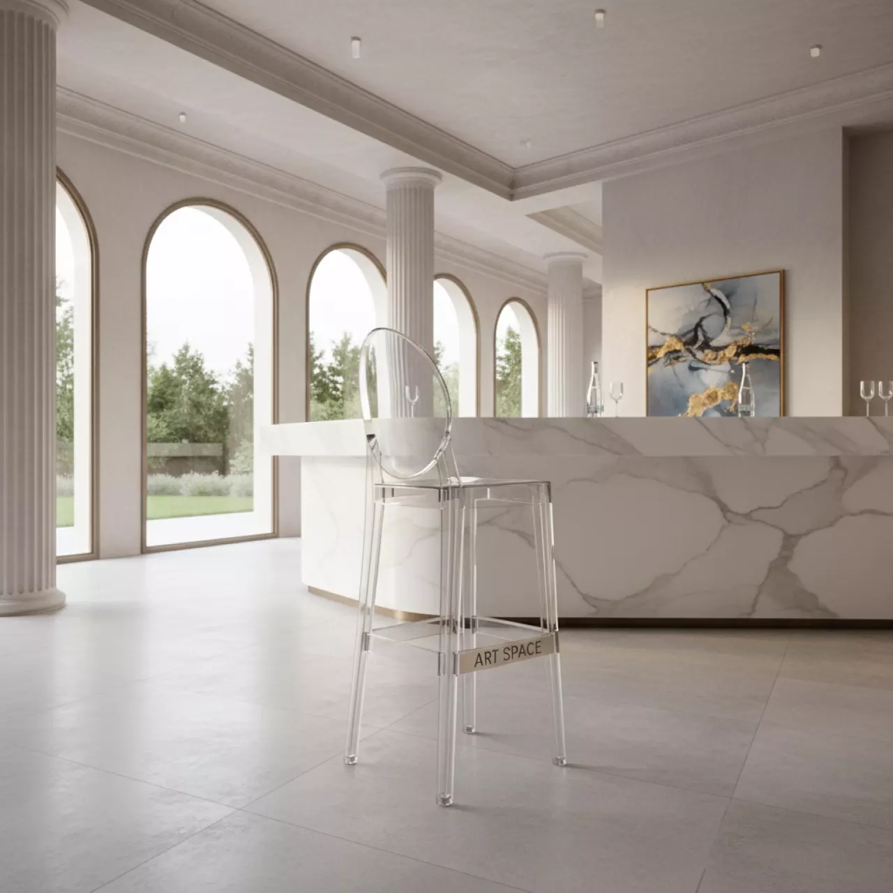 Аренда Стул барный Ghost на вилле «Анна» — ART SPACE