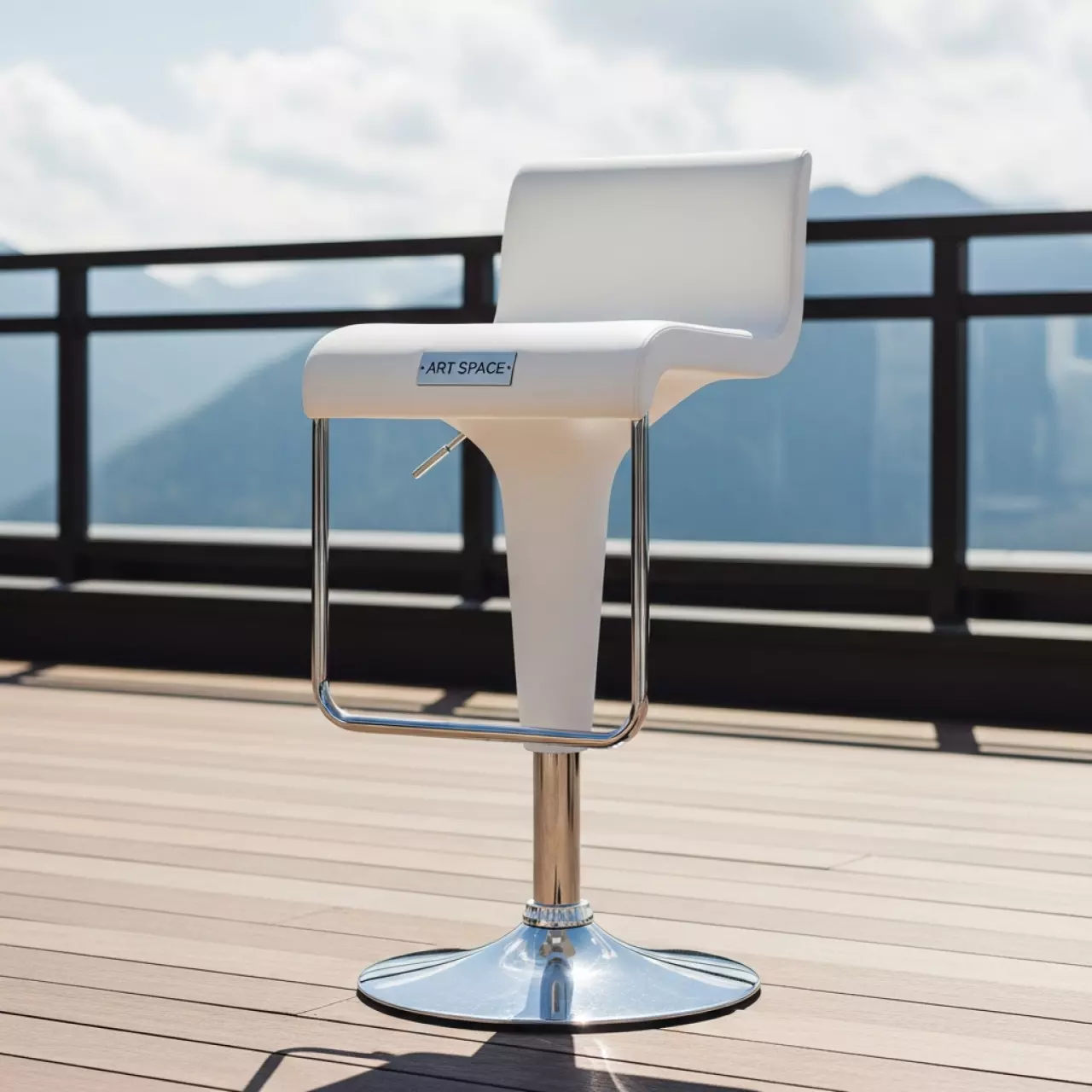 Аренда Стул барный Хай Тек белый в Гранд Отель Поляна — ART SPACE