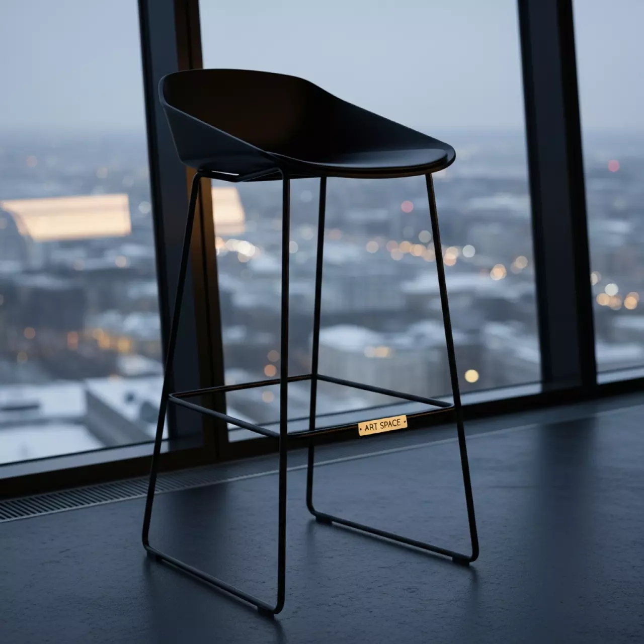 Аренда Стул барный Hi Tech Black в Panorama by Mercure — ART SPACE