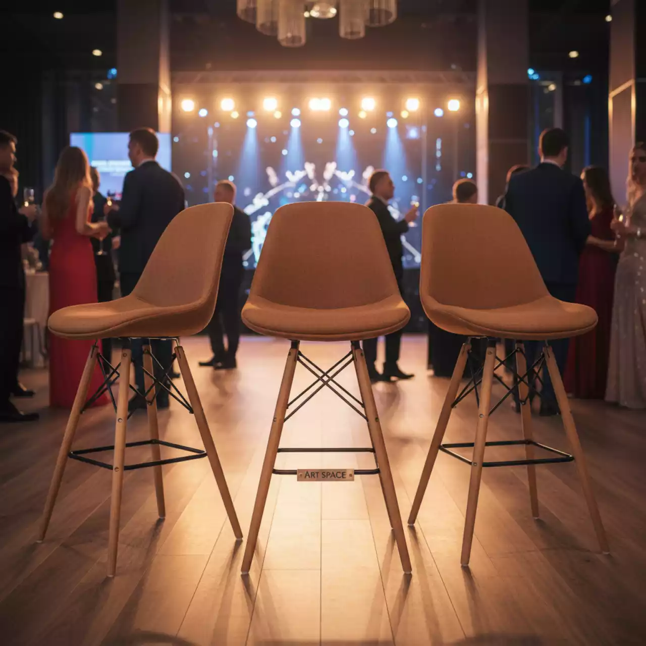 Аренда Стул барный коричневый Eames DSW Butterfly в Sport Inn Hotel & Wellness — ART SPACE