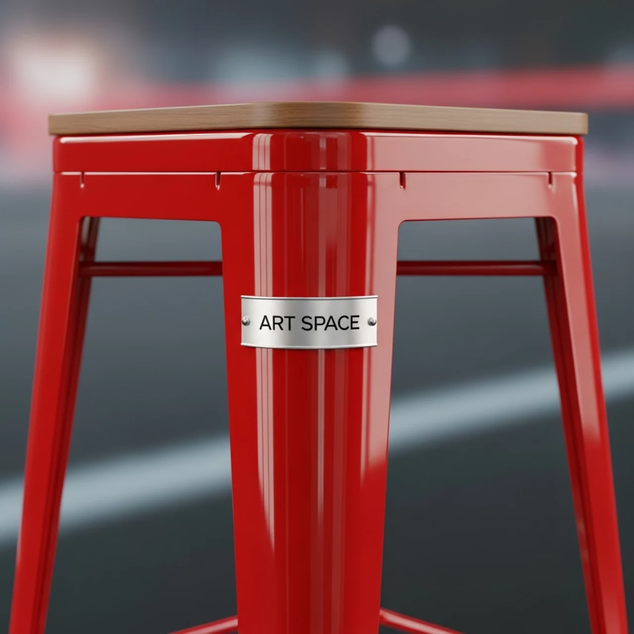 Аренда Стул барный красный глянцевый Tolix Wood в МФК «Горный» — ART SPACE