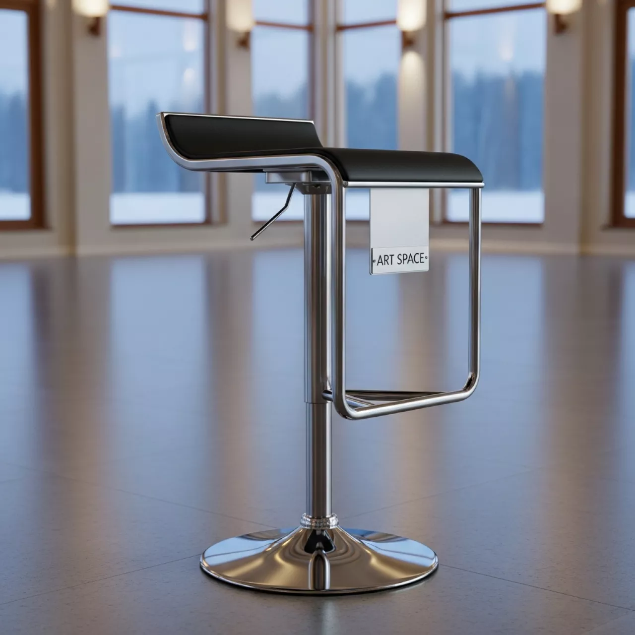 Аренда Стул барный Lem из экокожи черный в санатории «Черноморье» — ART SPACE