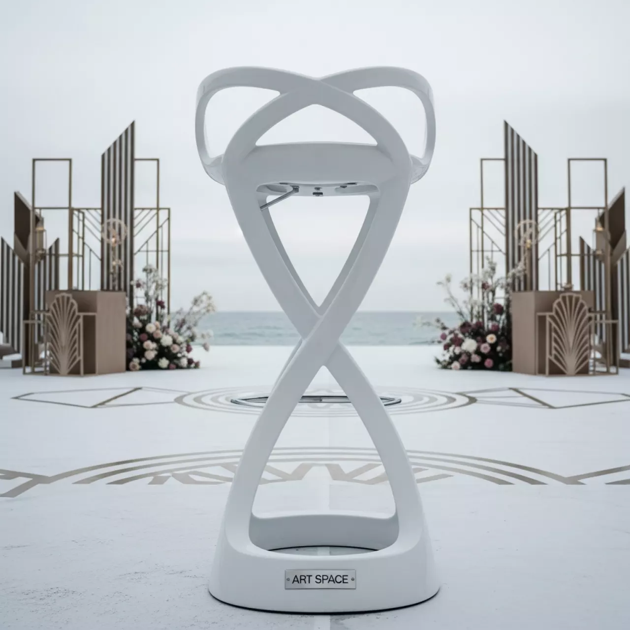 Аренда Стул барный Masters белый на пляже «Ривьера» — ART SPACE