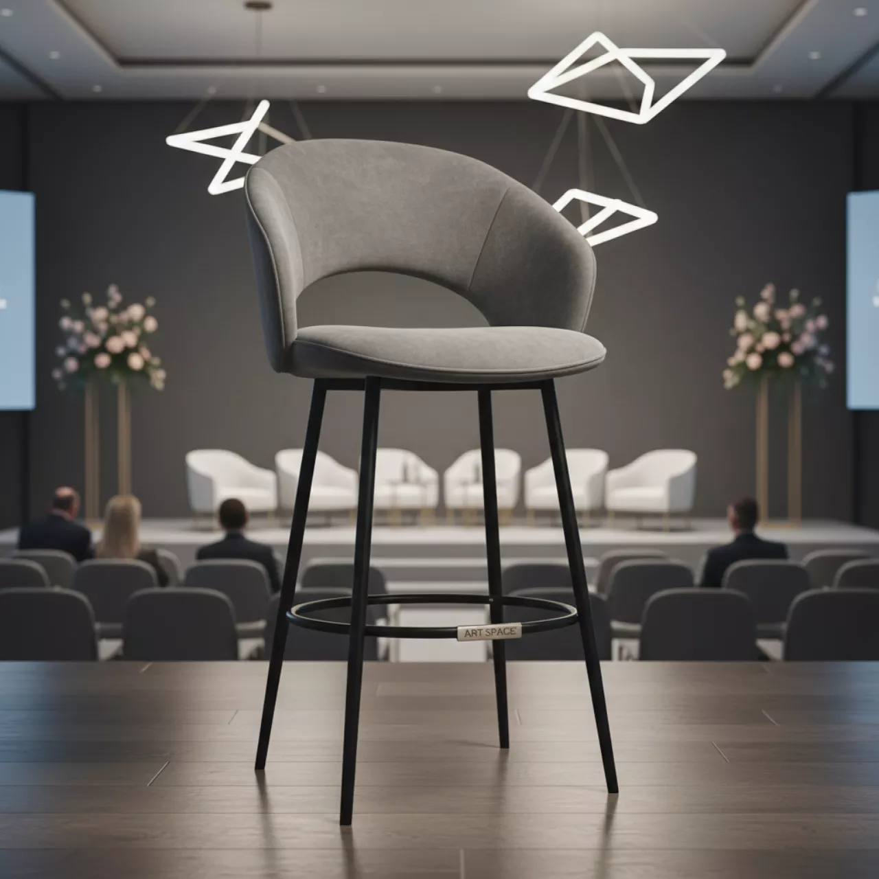 Аренда Стул барный Ольхан серый велюр в комплексе «Дагомыс» — ART SPACE