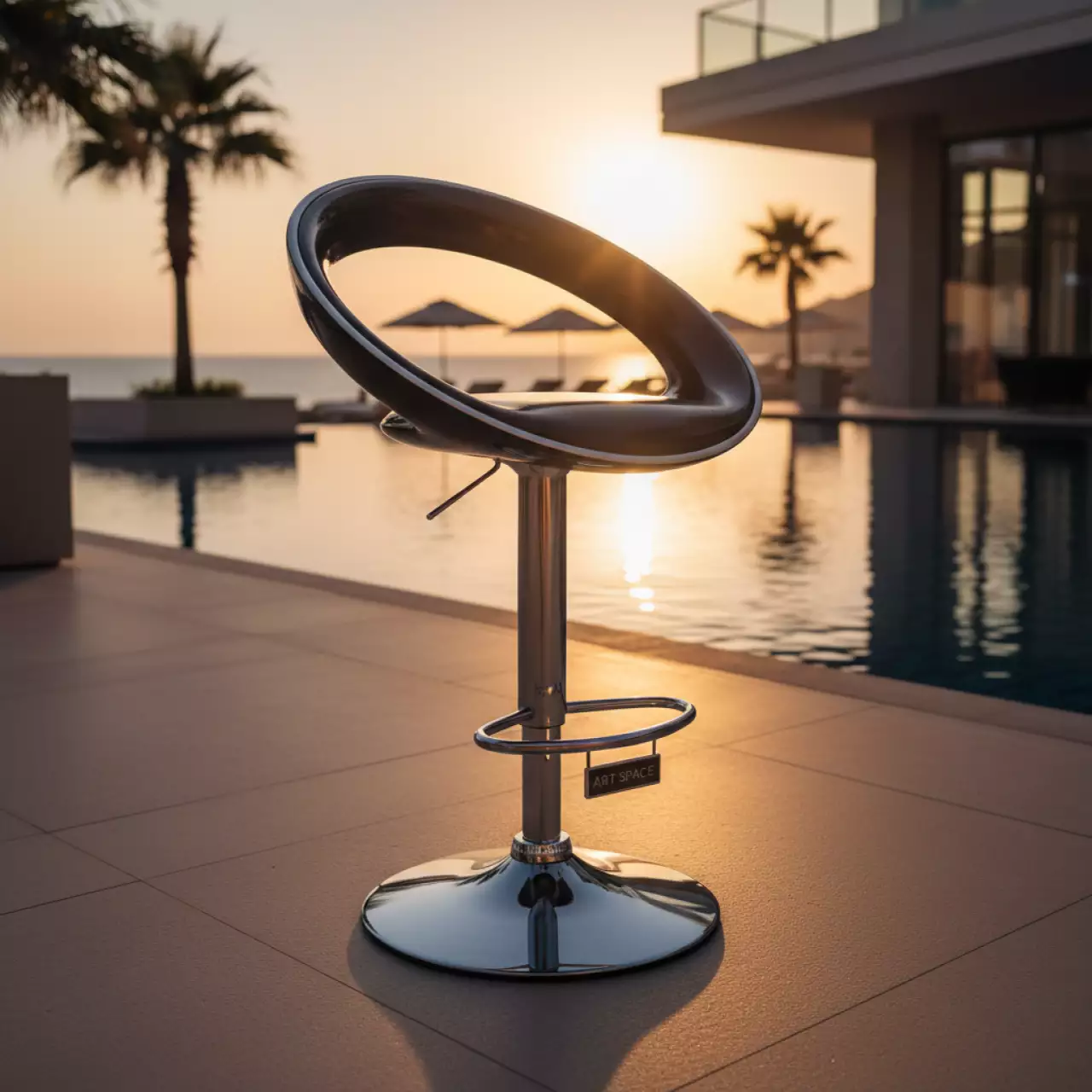 Аренда Стул барный ОРБИТА черно белый в Imeretinskiy Hotel — ART SPACE