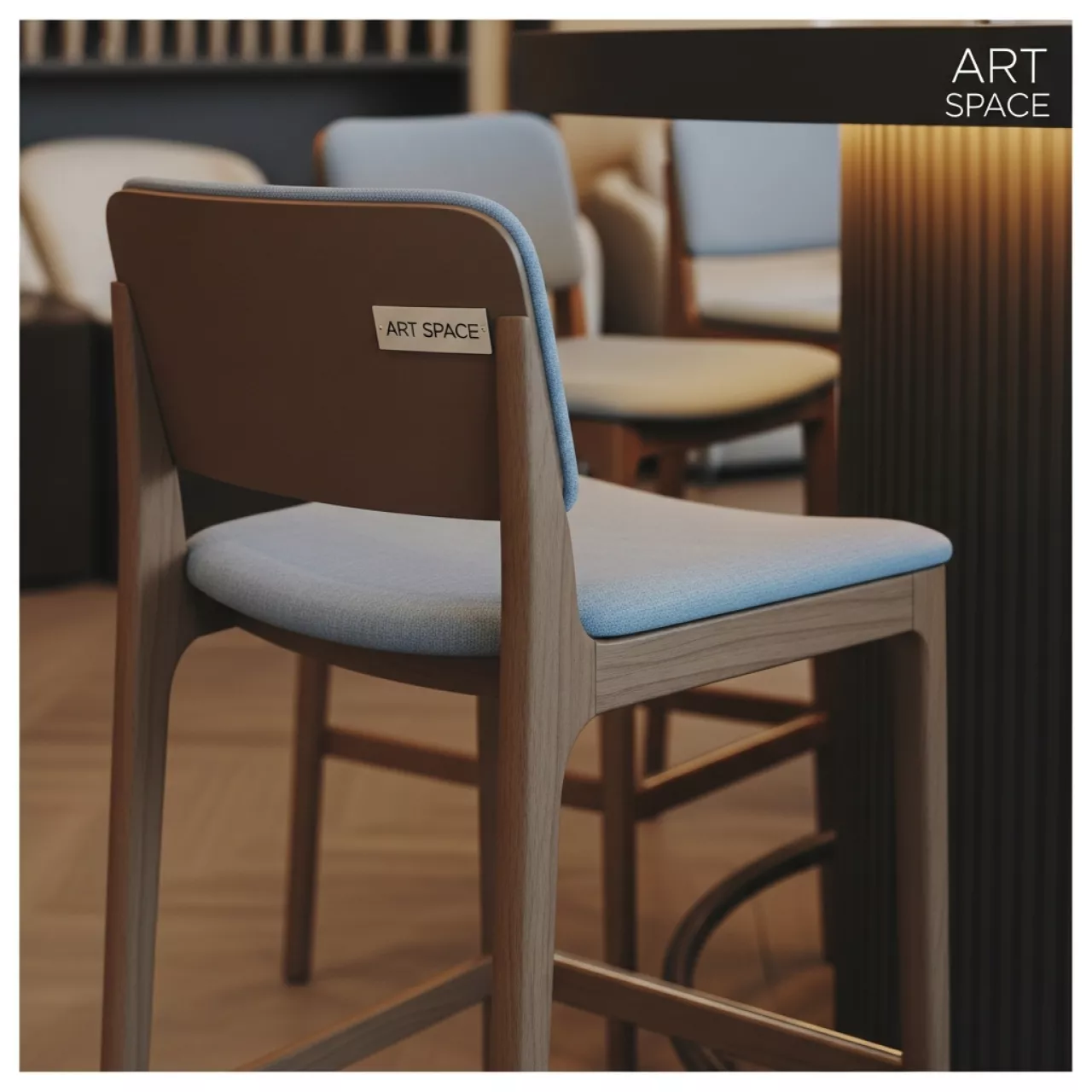 Аренда Стул барный Orient коричнево голубой в Зале органной и камерной музыки — ART SPACE