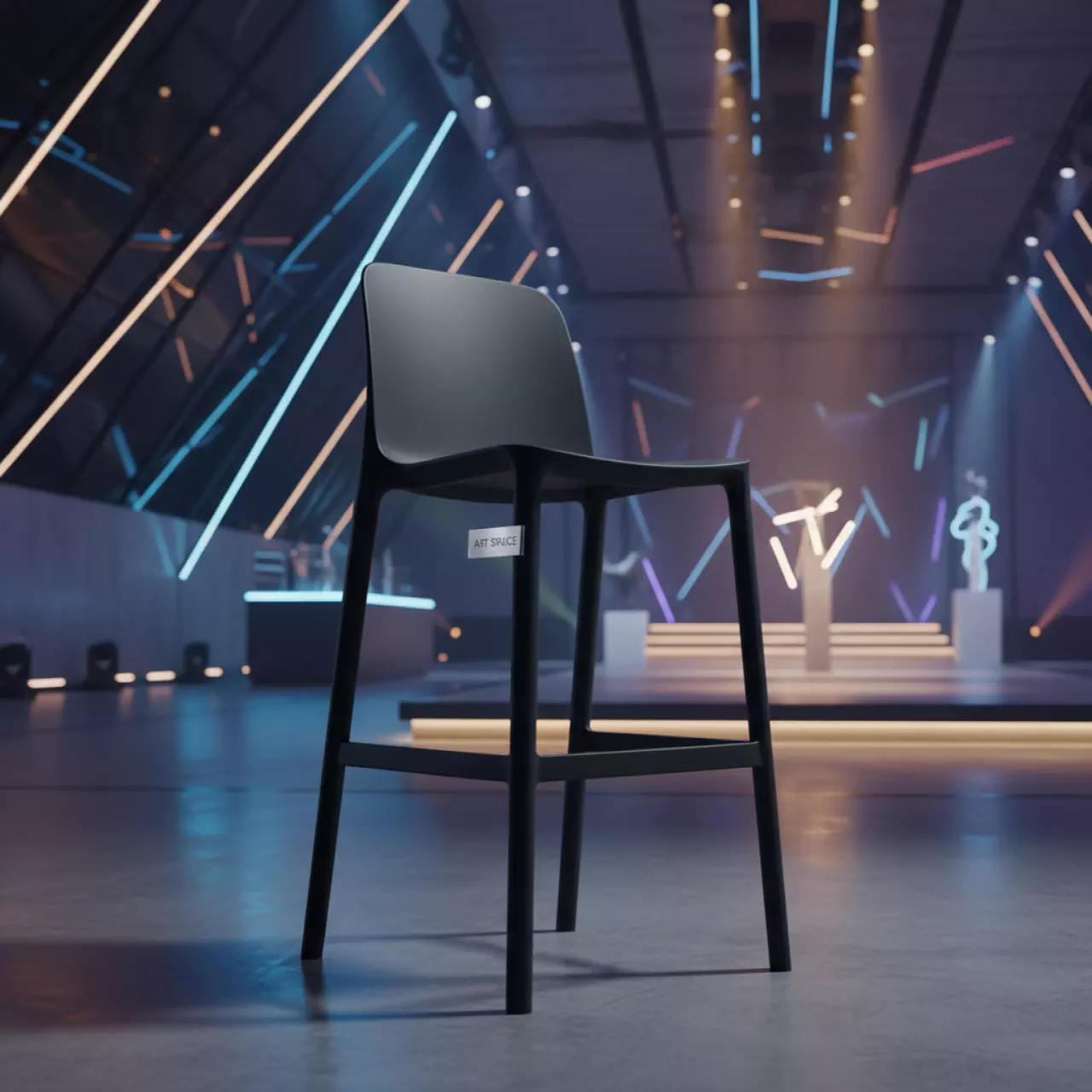 Аренда Стул барный пластиковый Divo антрацит в Alpha Sirius — ART SPACE