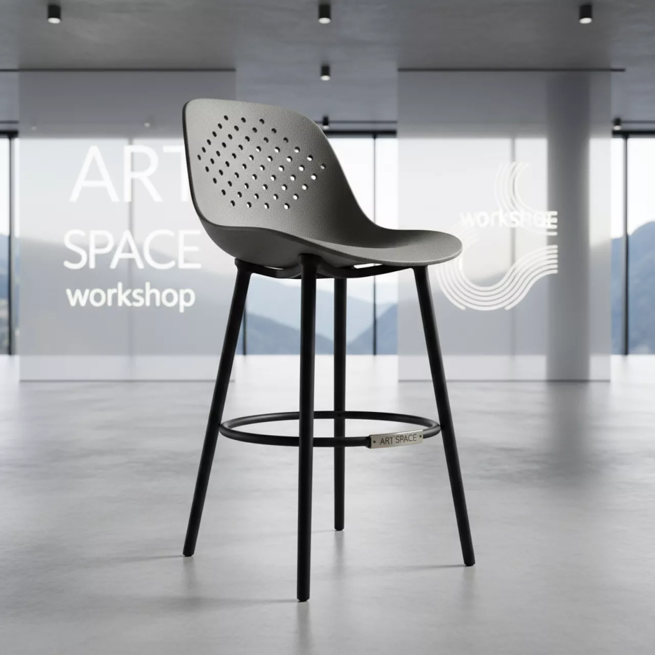 Аренда Стул барный пластиковый Net Stool в Green Flow Hotel — ART SPACE