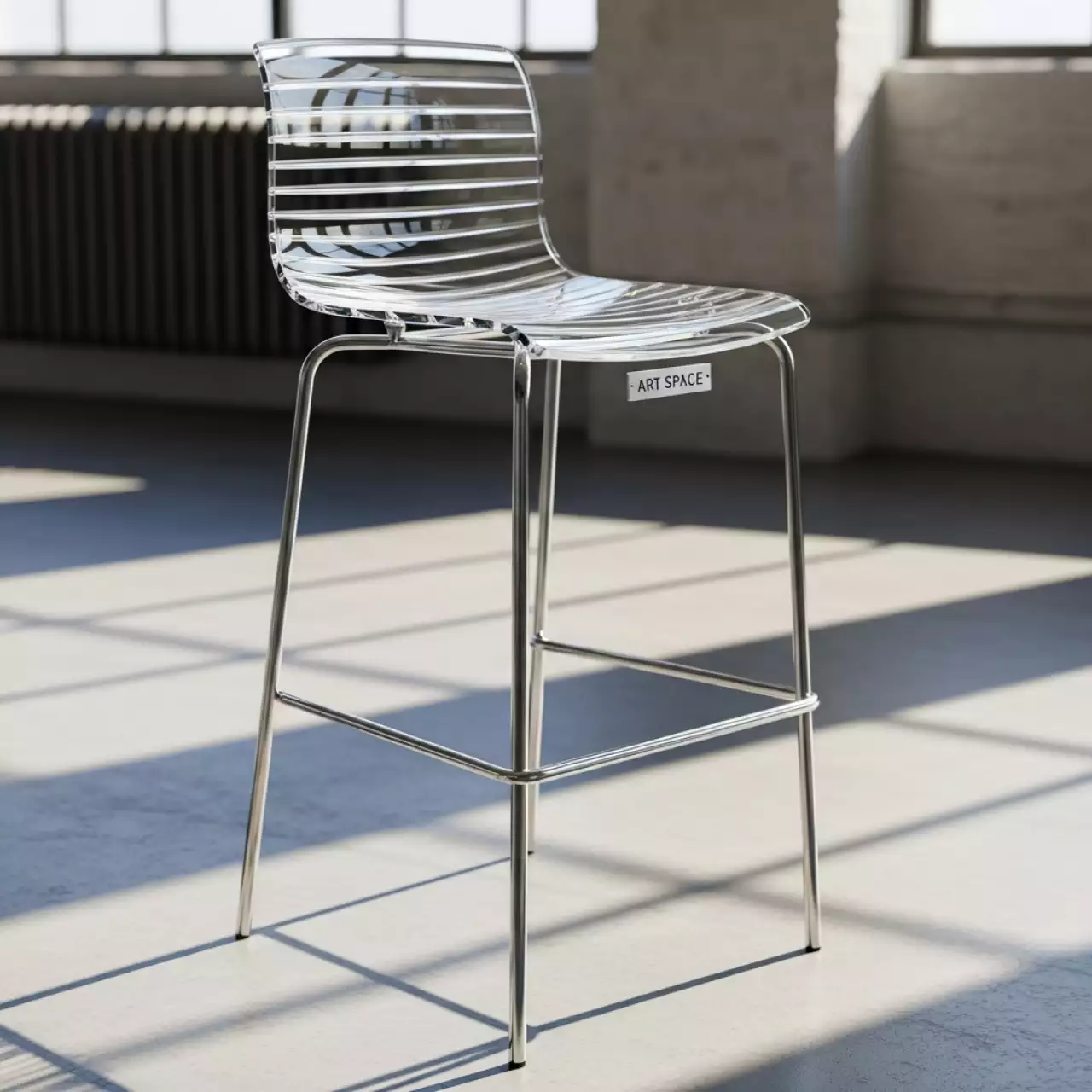 Аренда Стул барный прозрачный Zebra Antishock в Alpha Sirius — ART SPACE