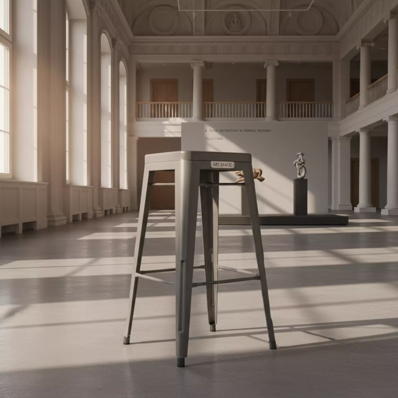 Аренда Стул барный серый Tolix в Зале органной и камерной музыки — ART SPACE