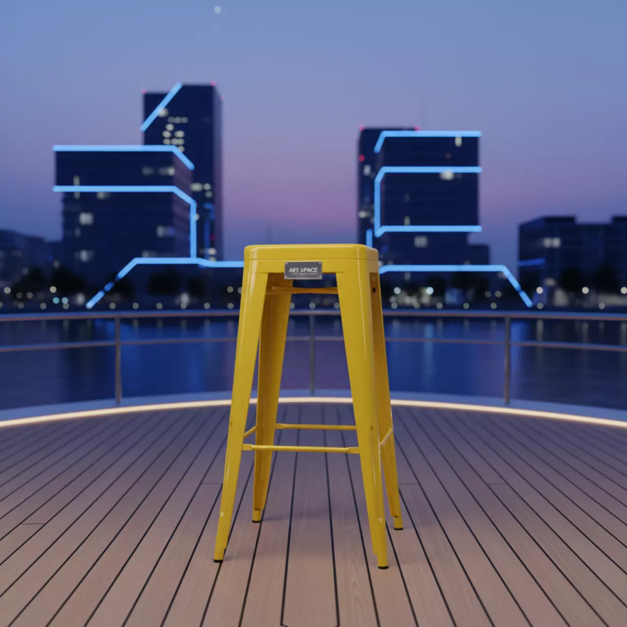 Аренда Стул барный Tolix желтый глянцевый на VIP-яхте (Имеретинский порт) — ART SPACE