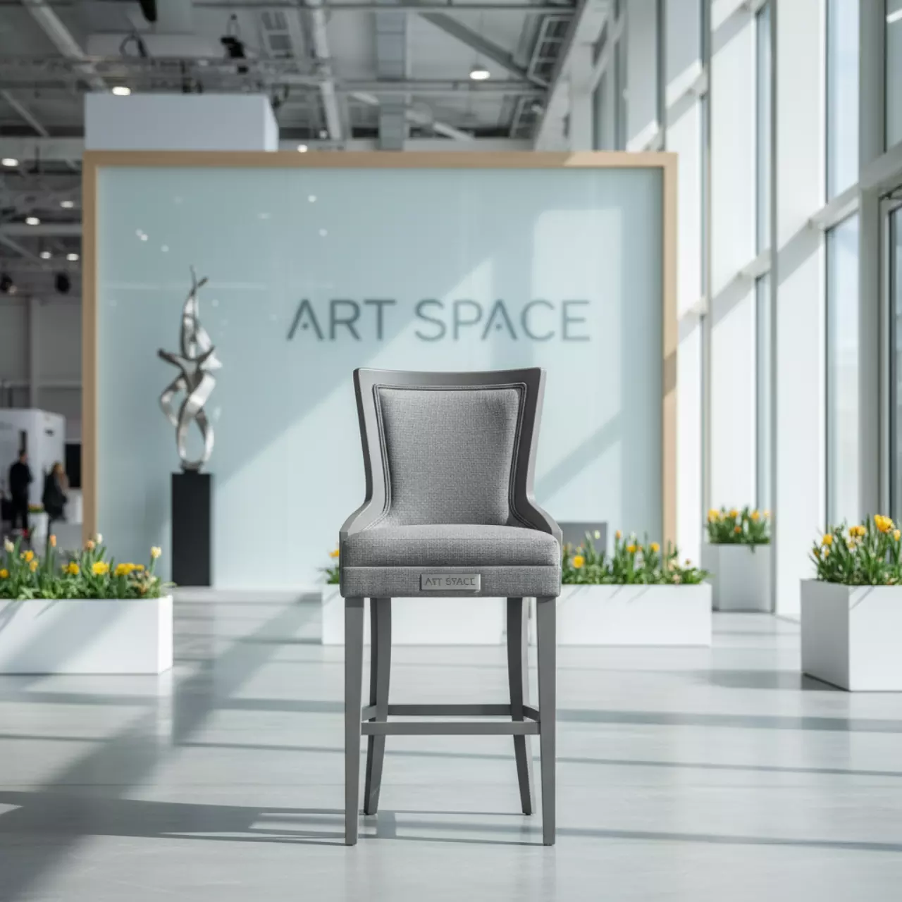 Аренда Стул барный Турин со спинкой серый в Radisson Blu Resort & Congress Centre — ART SPACE