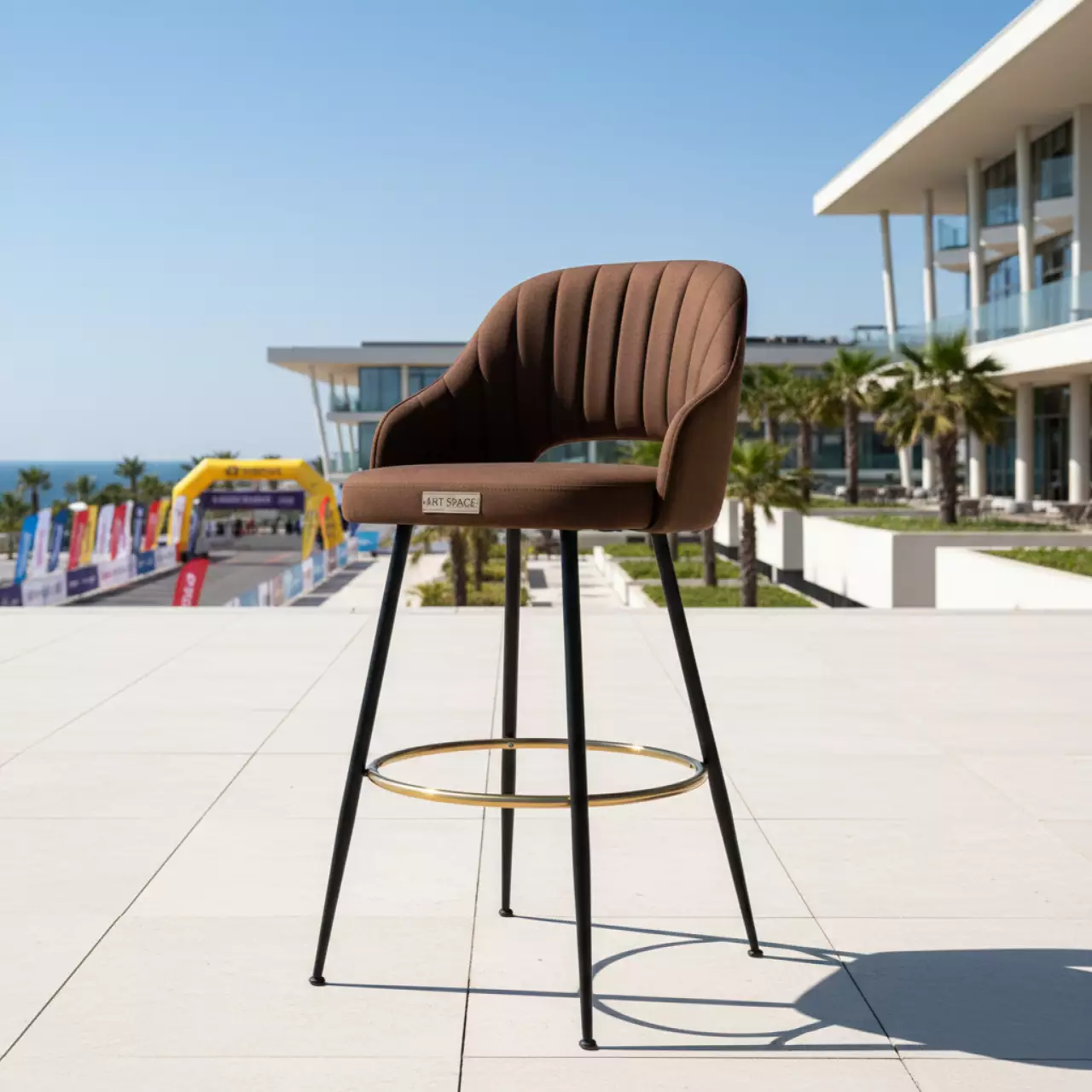 Аренда Стул барный Ува L коричневый шоколад в Bridge Resort — ART SPACE