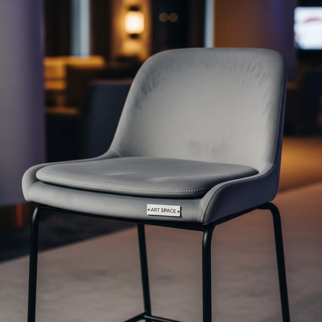 Аренда Стул барный велюр серый без подлокотников Флекс в Novotel Resort — ART SPACE