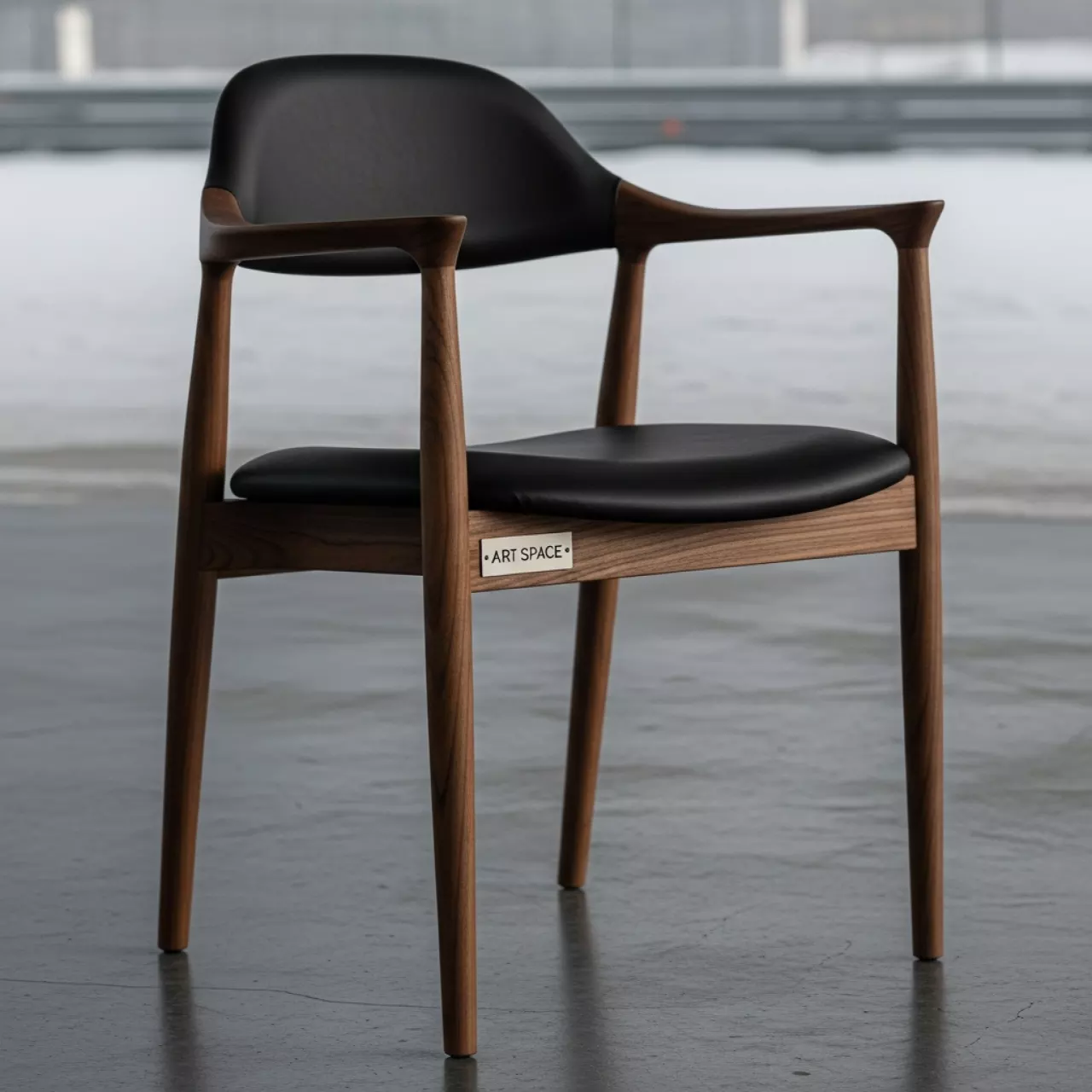 Аренда Стул Белфаст черная экокожа массив бука орех на Сочи Автодроме — ART SPACE