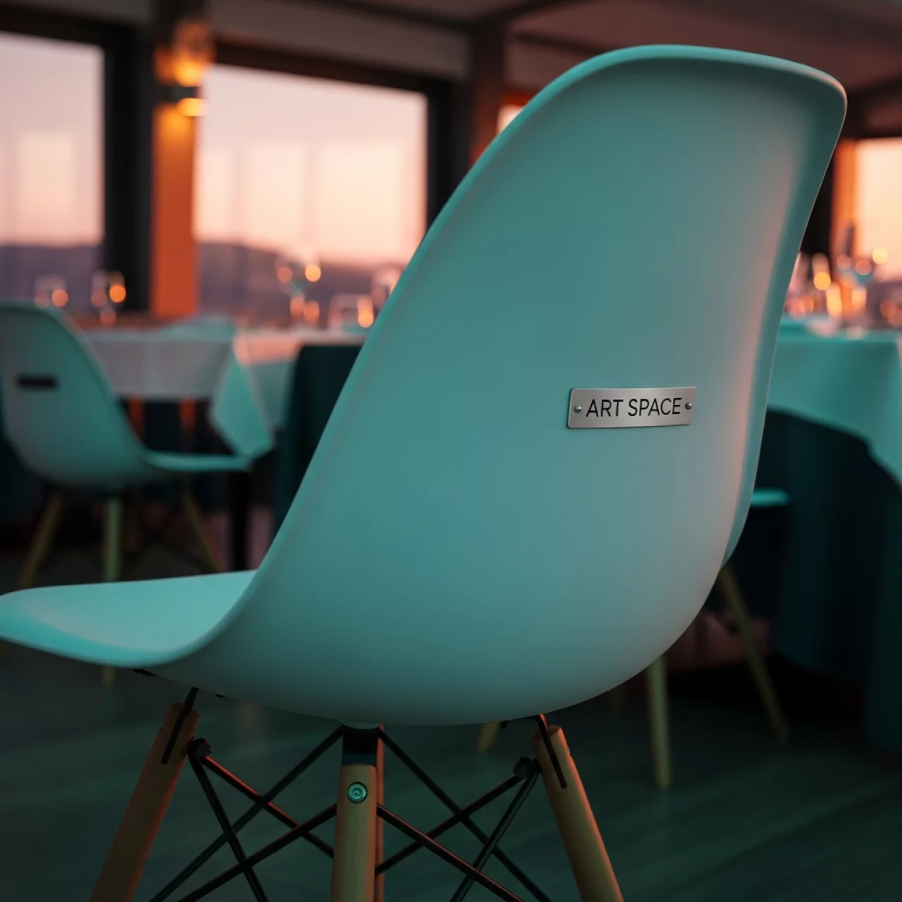 Аренда Стул белый дерево Eames в ресторане «Sanremo» — ART SPACE