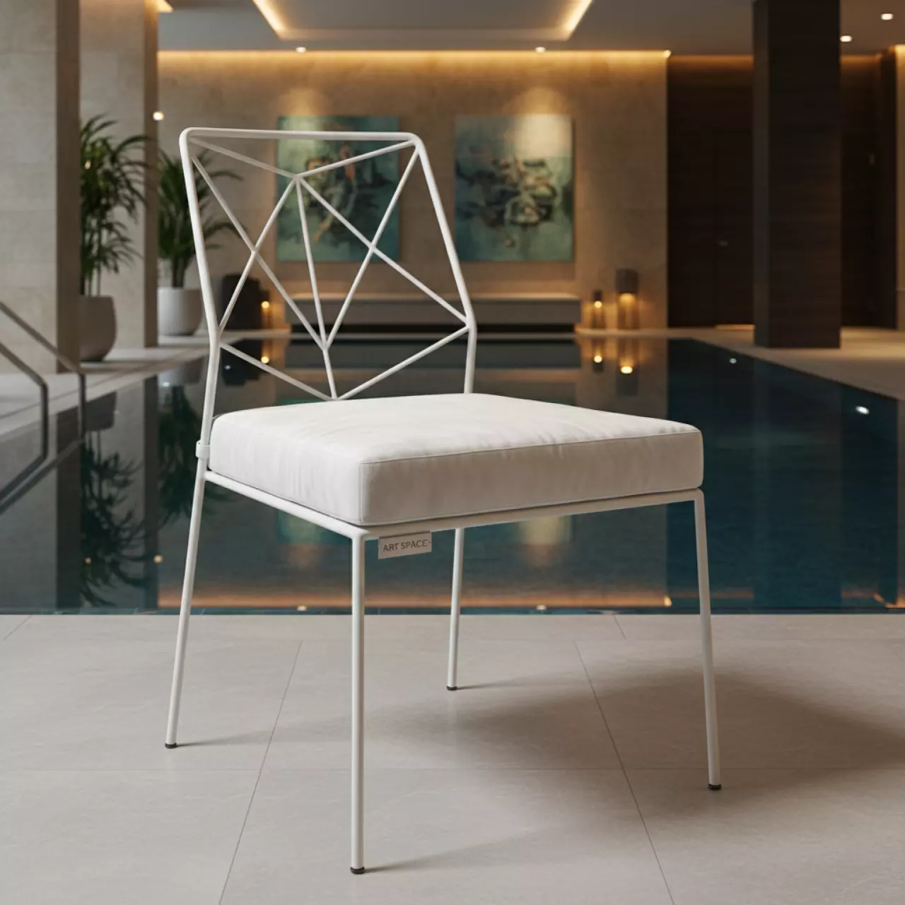 Аренда Стул белый УНИСОН белая бархатная подушка в Sport Inn Hotel & Wellness — ART SPACE