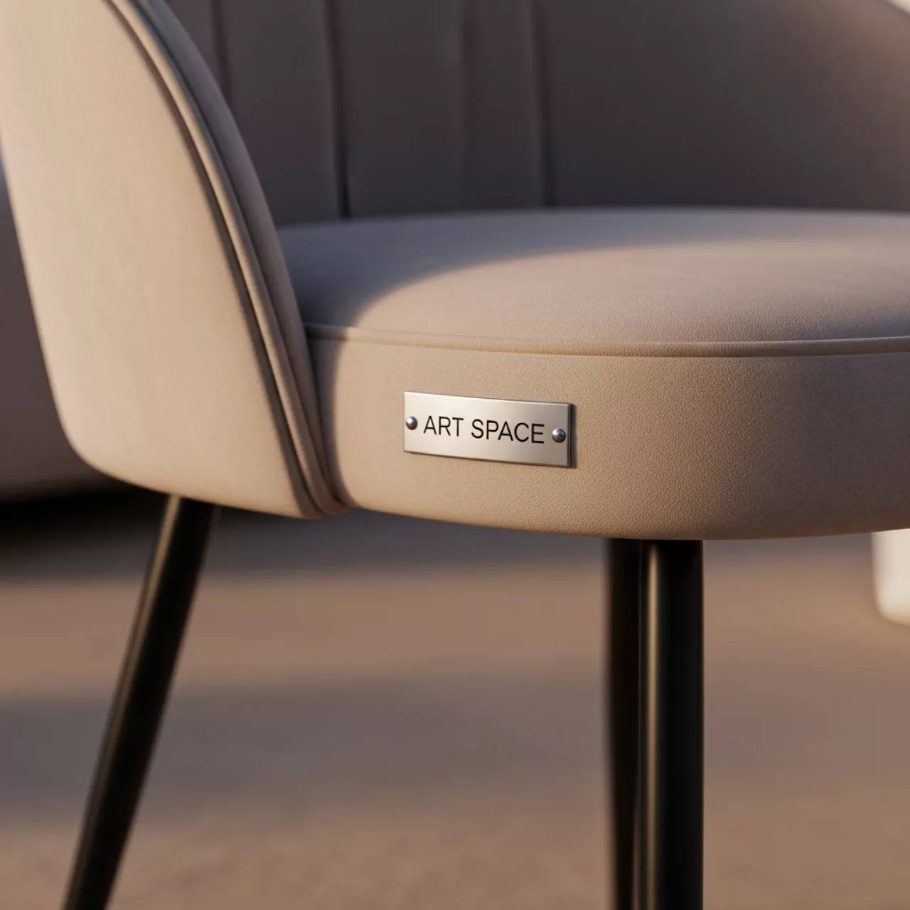 Аренда Стул бежевый велюр черные ножки Solar на пляжных клубах Хосты — ART SPACE
