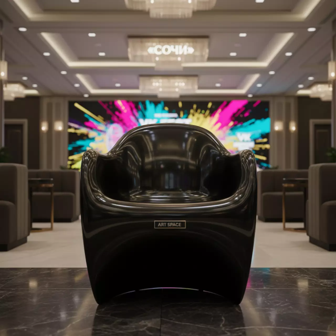 Аренда Стул Bombo черный в казино «Сочи» — ART SPACE