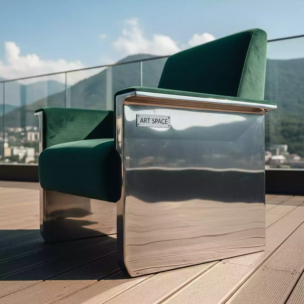 Аренда Стул БРЭМ серебряный папоротниковый бархатный в Поляна 1389 Отель и Спа — ART SPACE