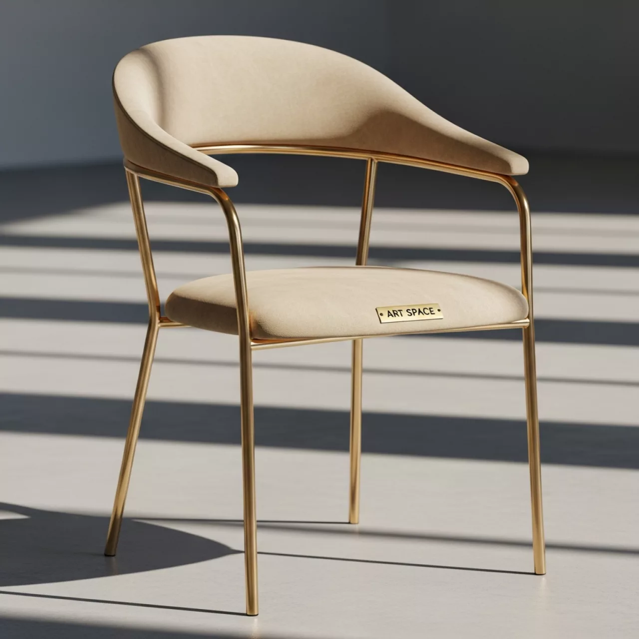 Аренда Стул БРЭМ золотой бежевый бархат в санатории «Сочи» — ART SPACE