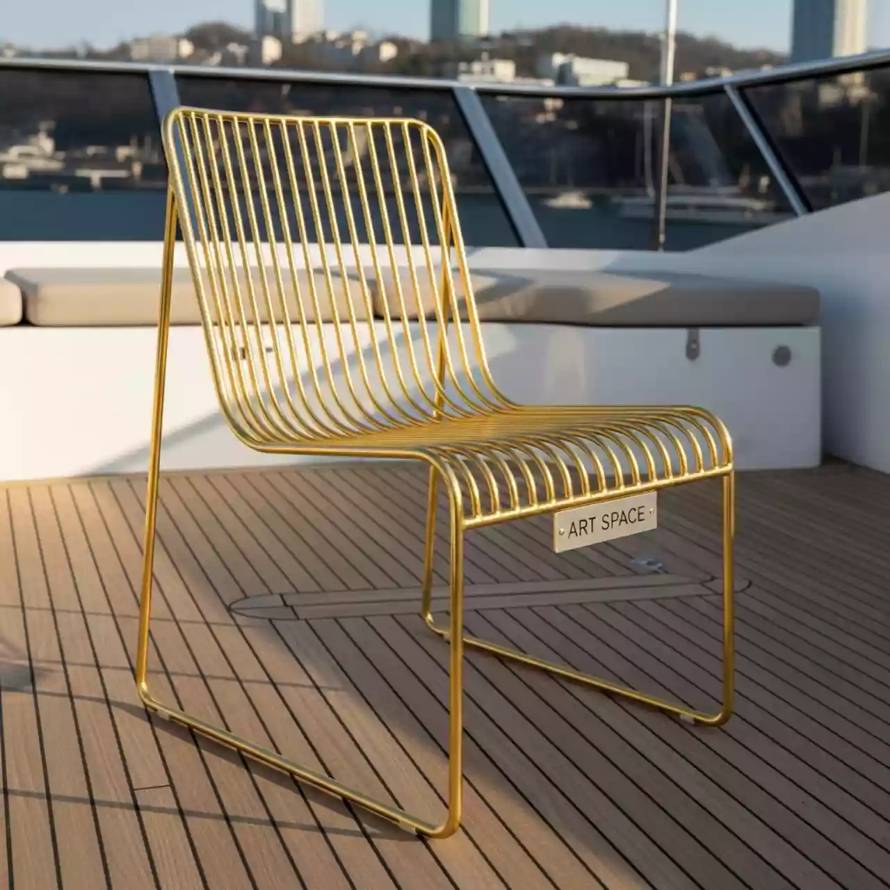 Аренда Стул Chameleon золотой на VIP теплоходе (Морпорт Сочи) — ART SPACE