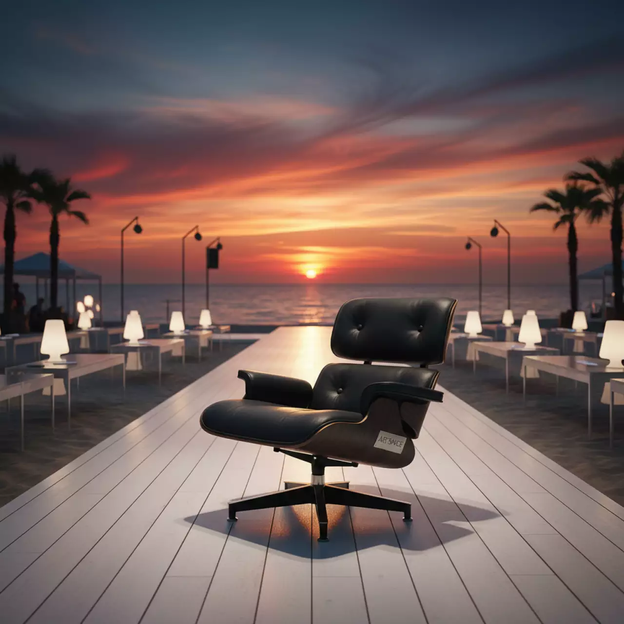 Аренда Стул черный Eames Style Blackness на пляже «Ривьера» — ART SPACE