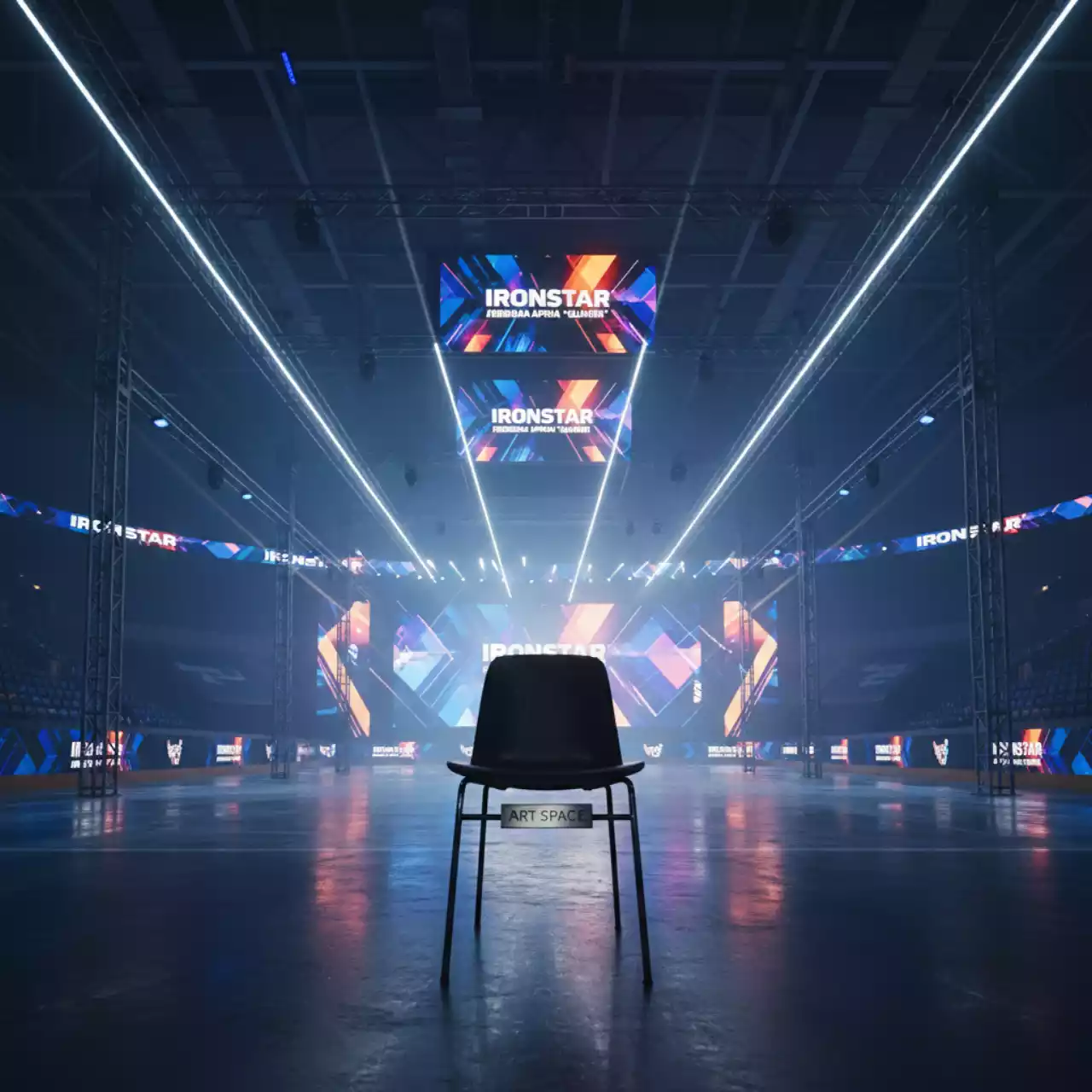 Аренда Стул черный металл Eames в ледовой арене «Шайба» — ART SPACE