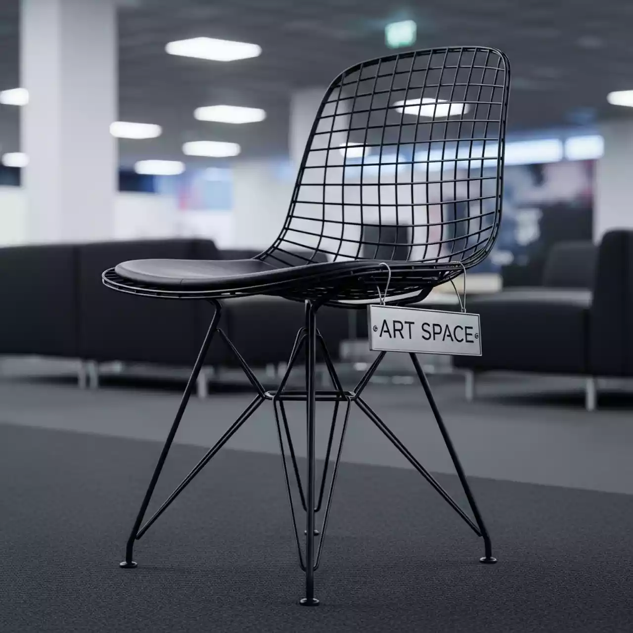 Аренда Стул черный металлический Eames в Alpha Sirius — ART SPACE