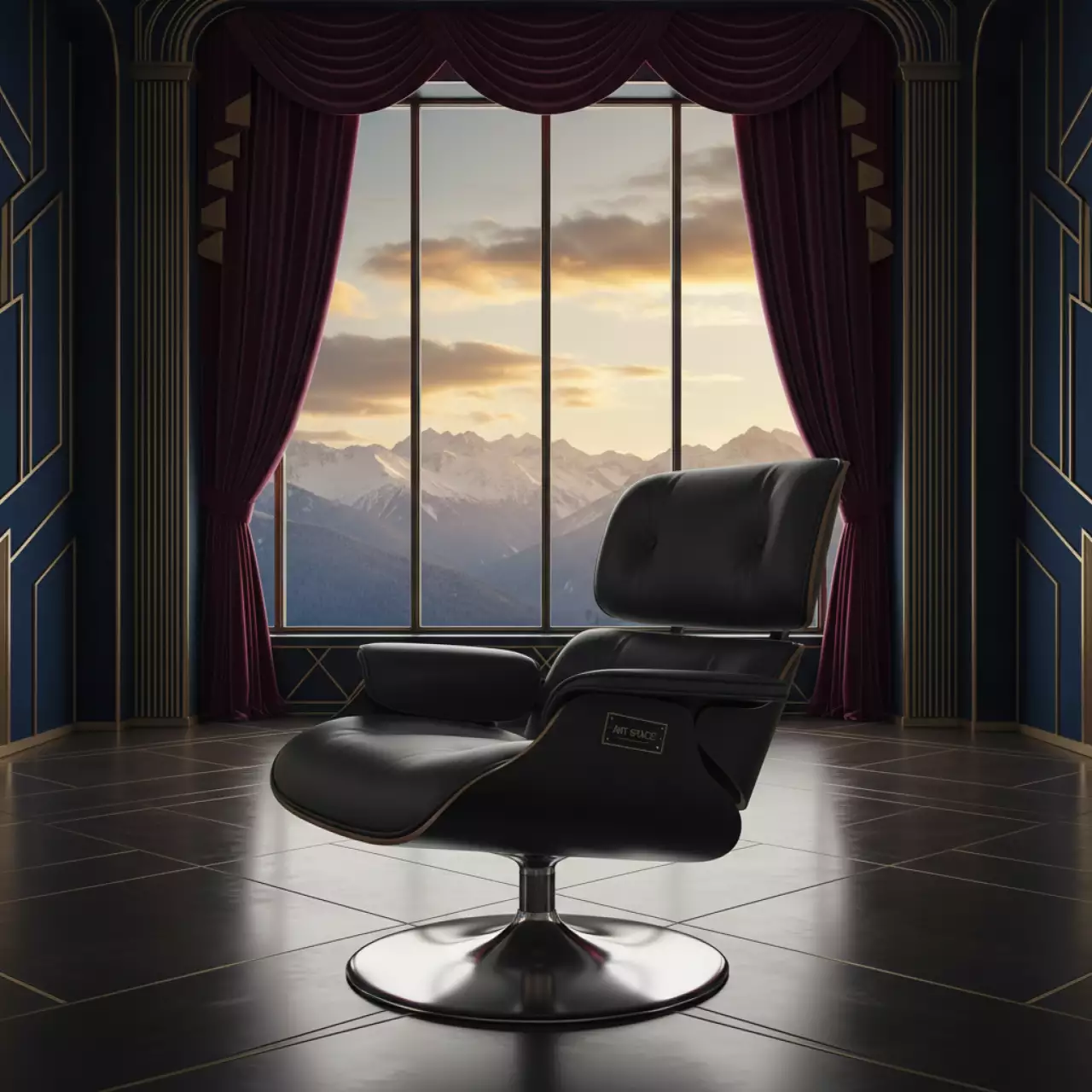 Аренда Стул черный поворотное основание Eames на курорте «Газпром» (Альпика) — ART SPACE