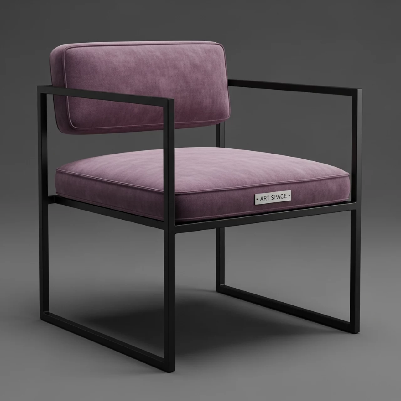 Аренда Стул черный с подушкой цвета пыльный инжир бархат Унисон на арене «Фишт» — ART SPACE