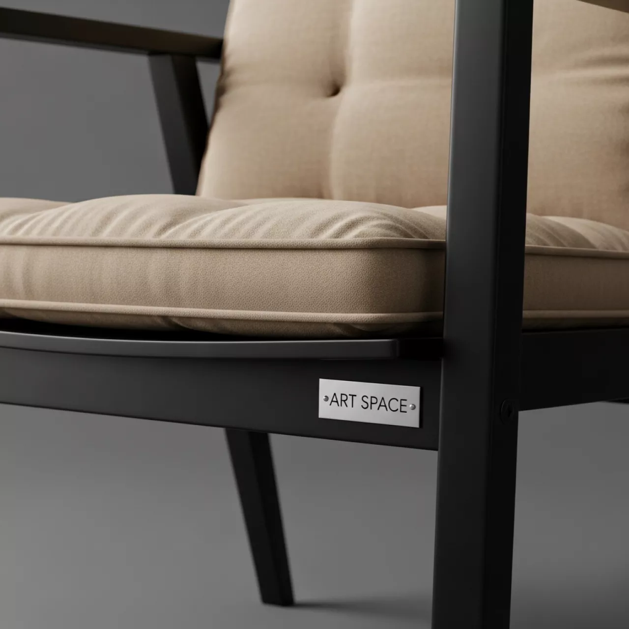 Аренда Стул черный Унисон с бежевой бархатной подушкой в парке «Ривьера» — ART SPACE