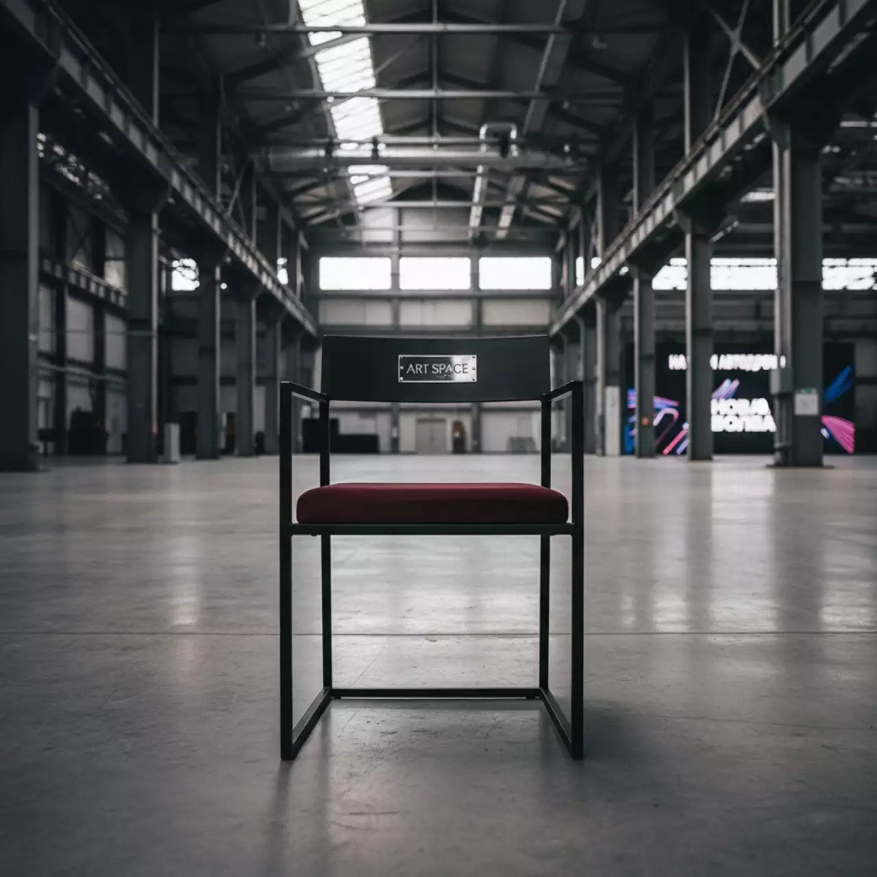 Аренда Стул черный Унисон с бордовой бархатной подушкой на Сочи Автодроме — ART SPACE