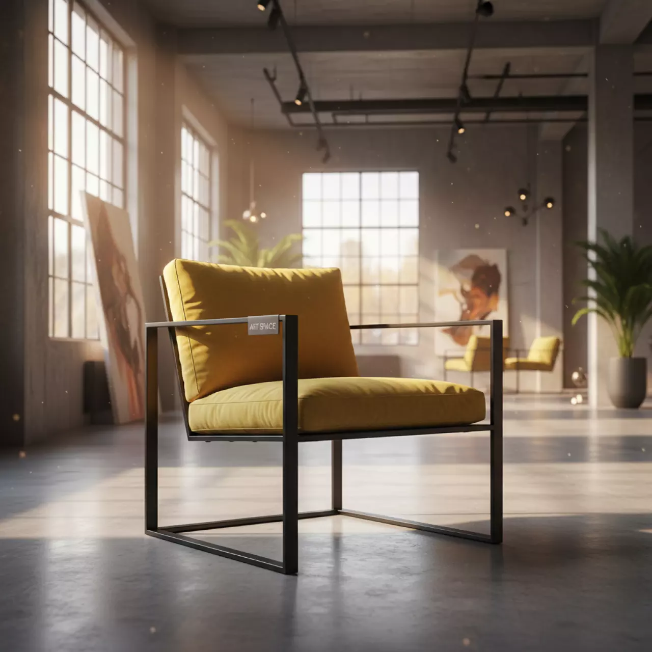 Аренда Стул черный УНИСОН с лимонной бархатной подушкой в Swissôtel Resort Sochi Kamelia — ART SPACE